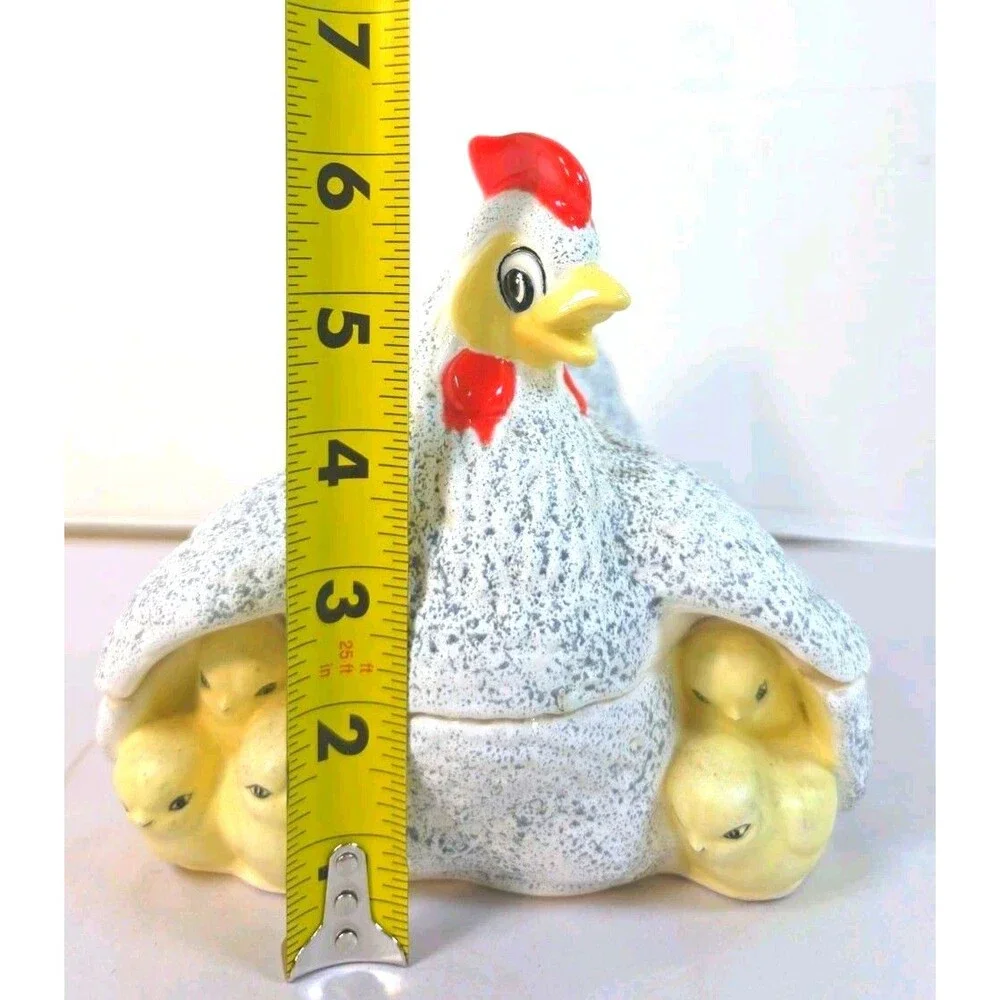 Rare Grey Speckled Vintage Arnel's Mother Hen & Chicks 1930s Chicken Farmhouse